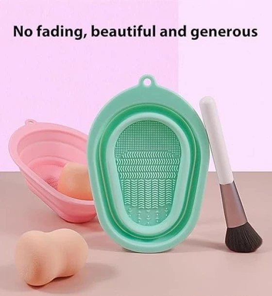 Makeup Brush Cleaning Mat Bowl, Soft and Durable Silicone Cosmetic Cleaner Pad